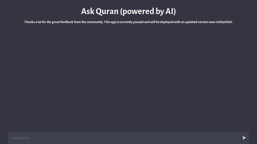 Ask Quran Landing Page