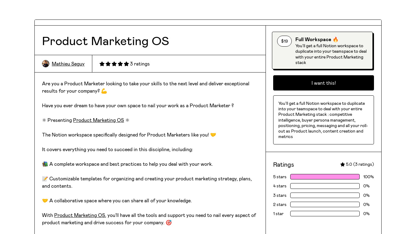 Product Marketing OS Landing page