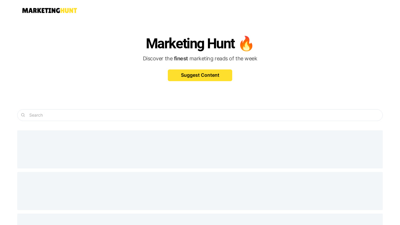 Marketing Hunt Landing page