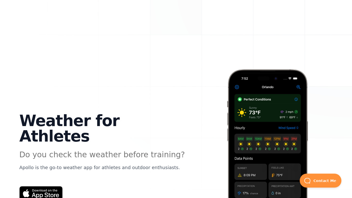 Apollo Weather Landing page