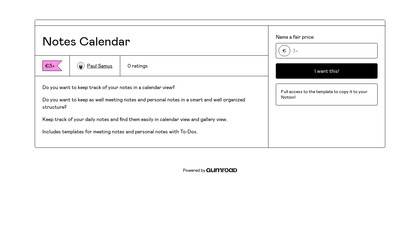 Notes Calendar - Notion Template image