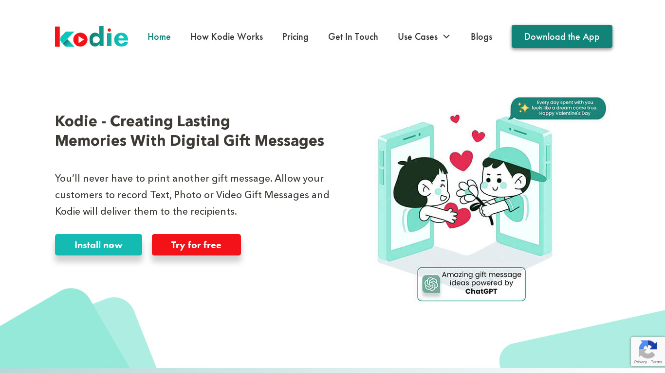 Kodie Landing page