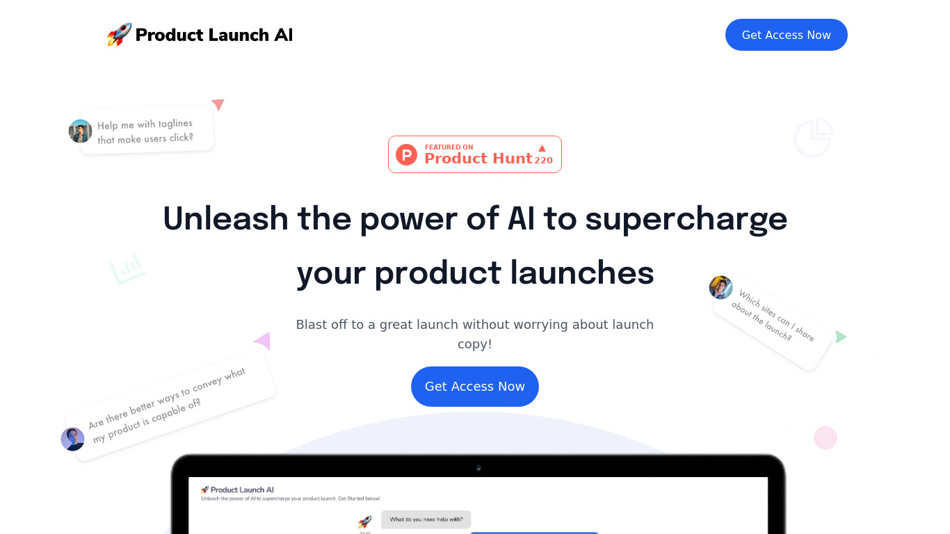 Product Launch AI Landing page