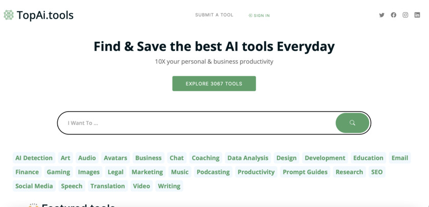 TopAi.tools Landing Page