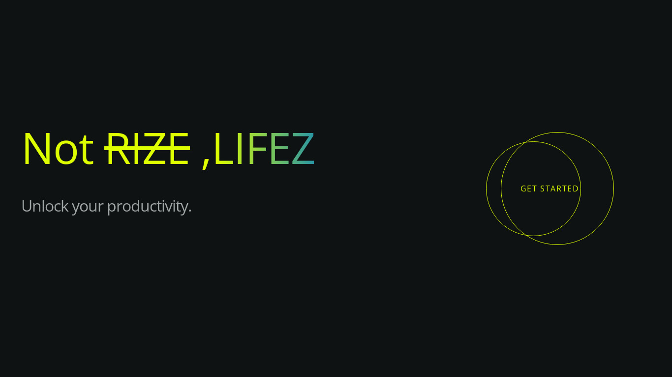 LIFEZ Landing page