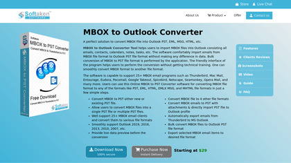 Softaken MBOX to Outlook Converter image