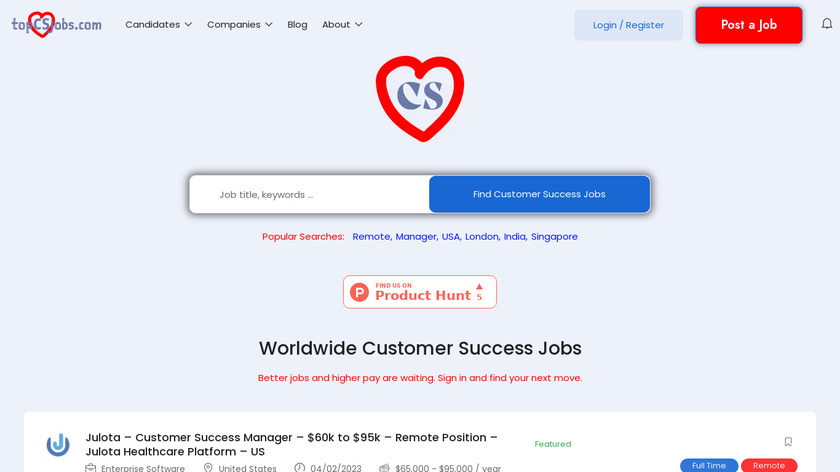Top Customer Success Jobs Landing Page