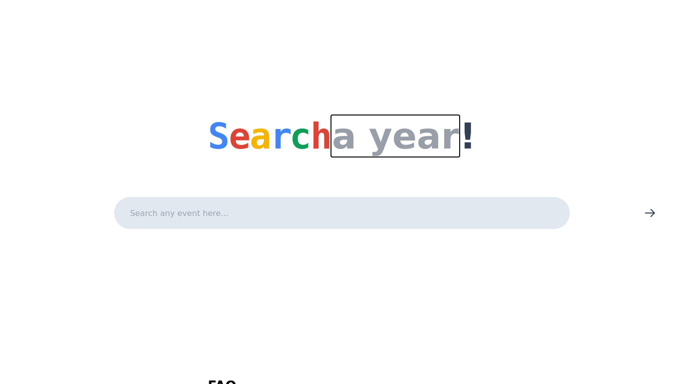 Search a Year Landing page