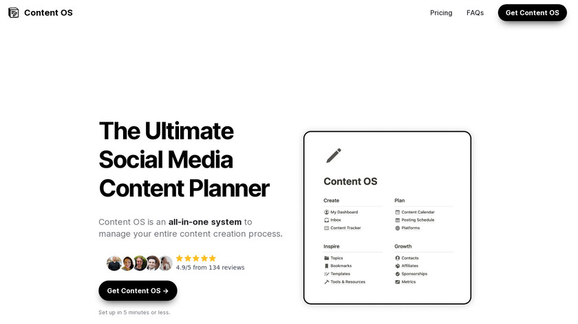 Content Operating System Landing Page