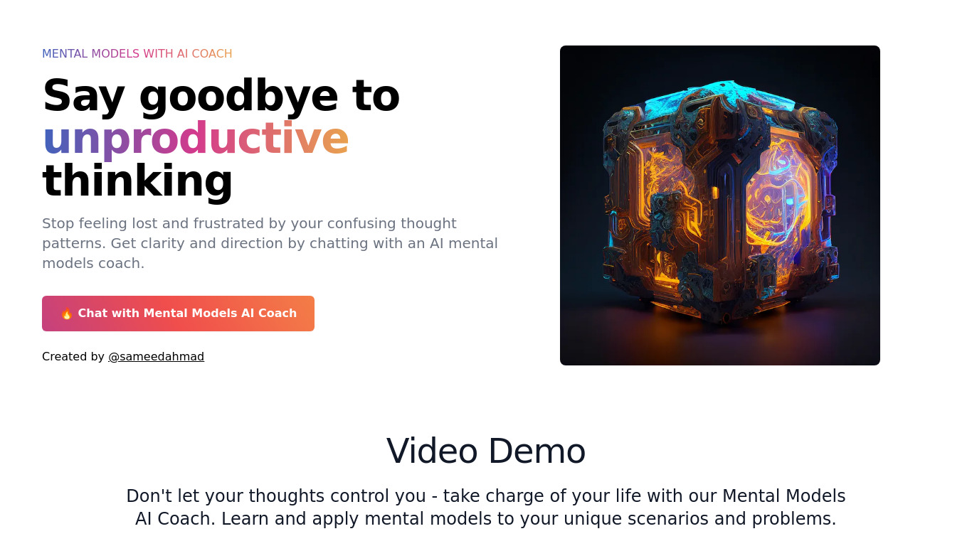 Mental Models with AI Landing page
