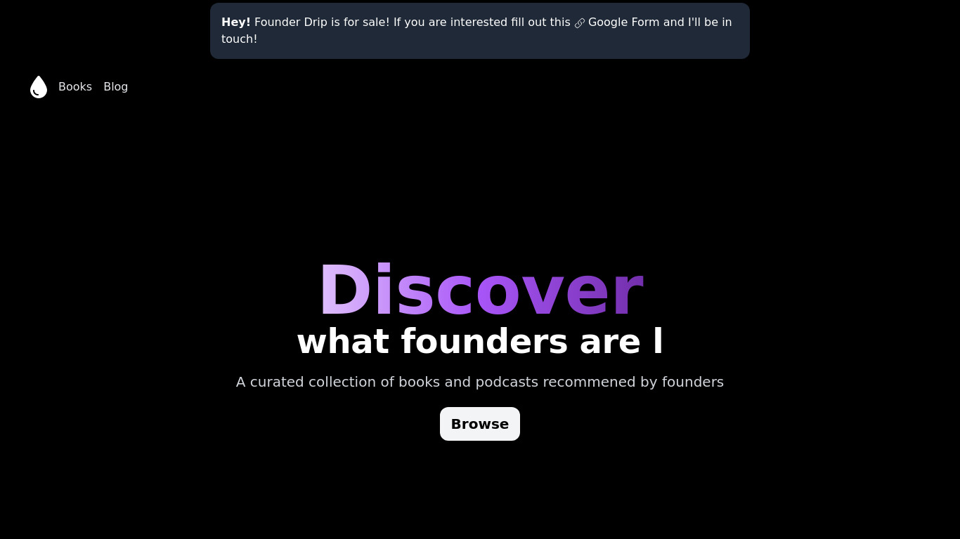 Founder Drip Landing page