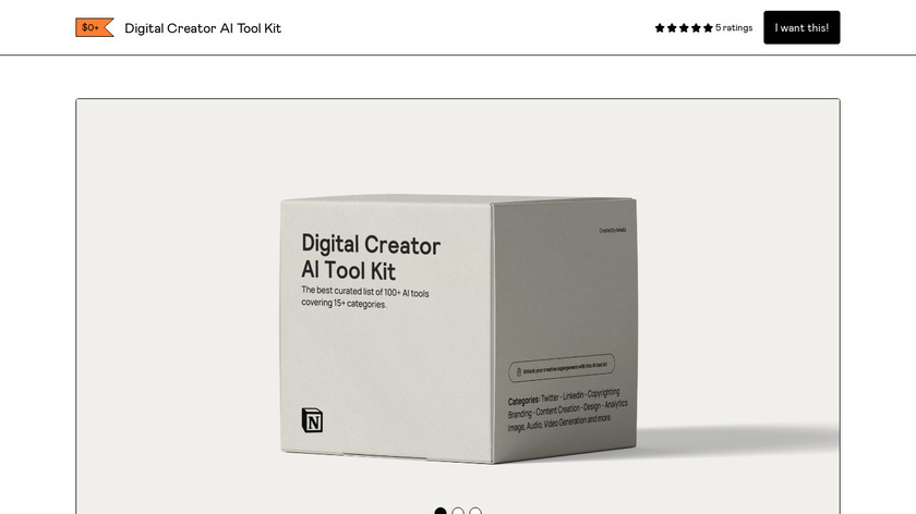 Digital Creator AI Tool Kit Landing Page