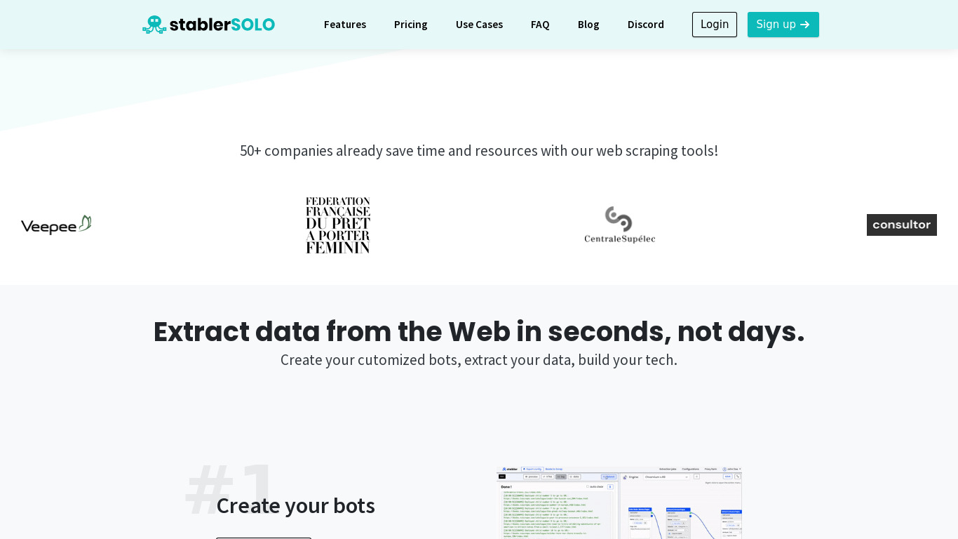 stablerSOLO Landing page
