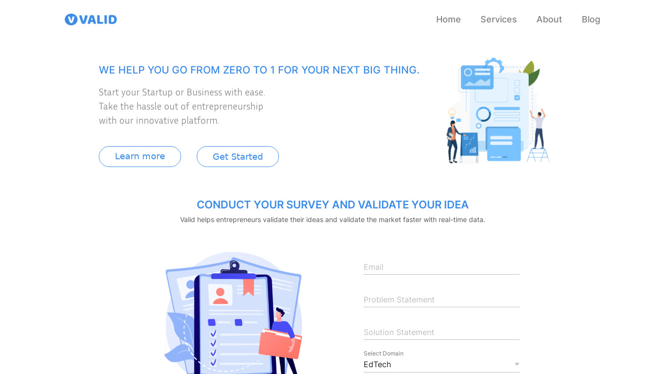 Valid Landing page