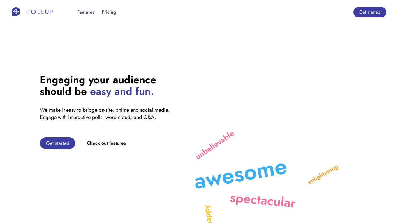 PollUp Landing page