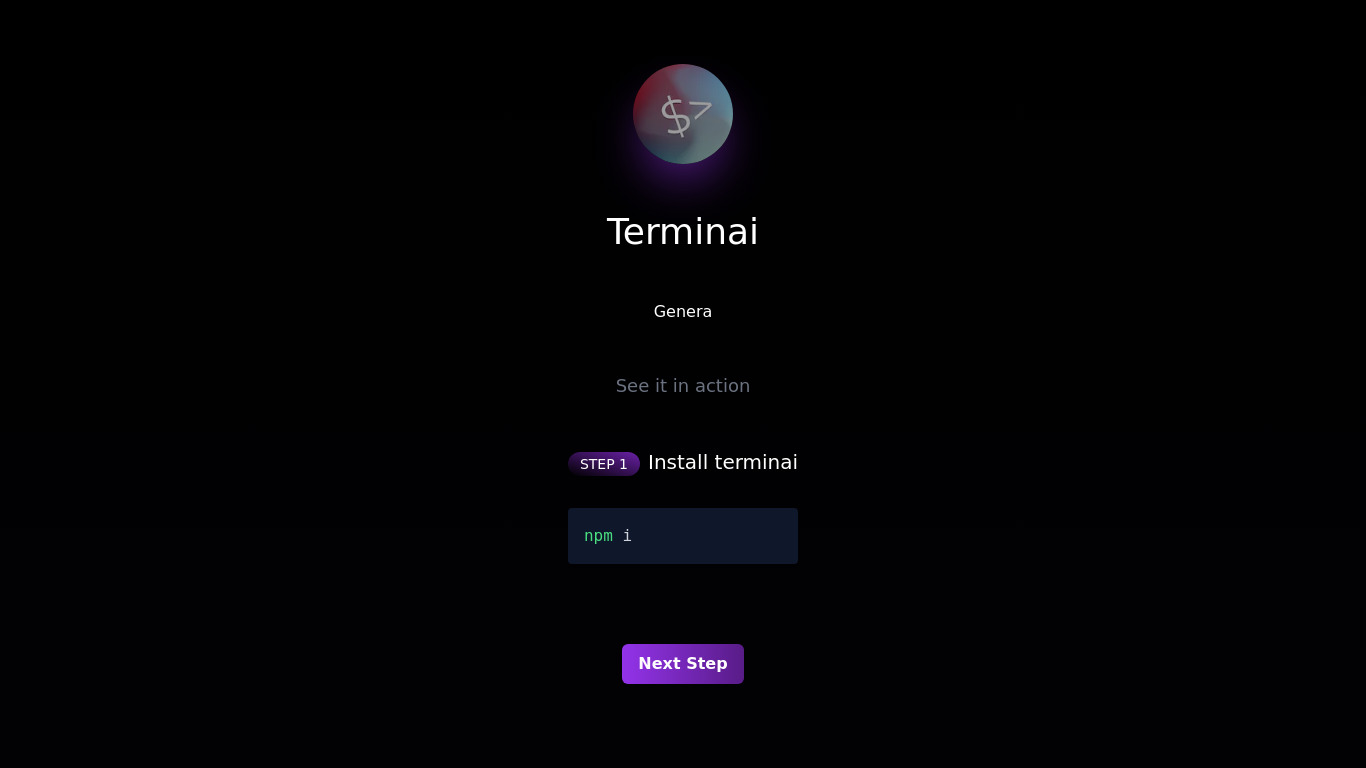 TerminAI Landing page