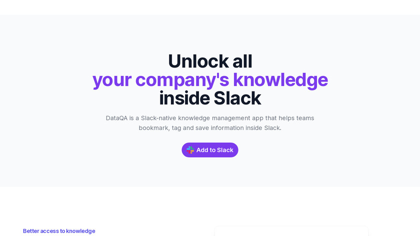 DataQA Landing Page