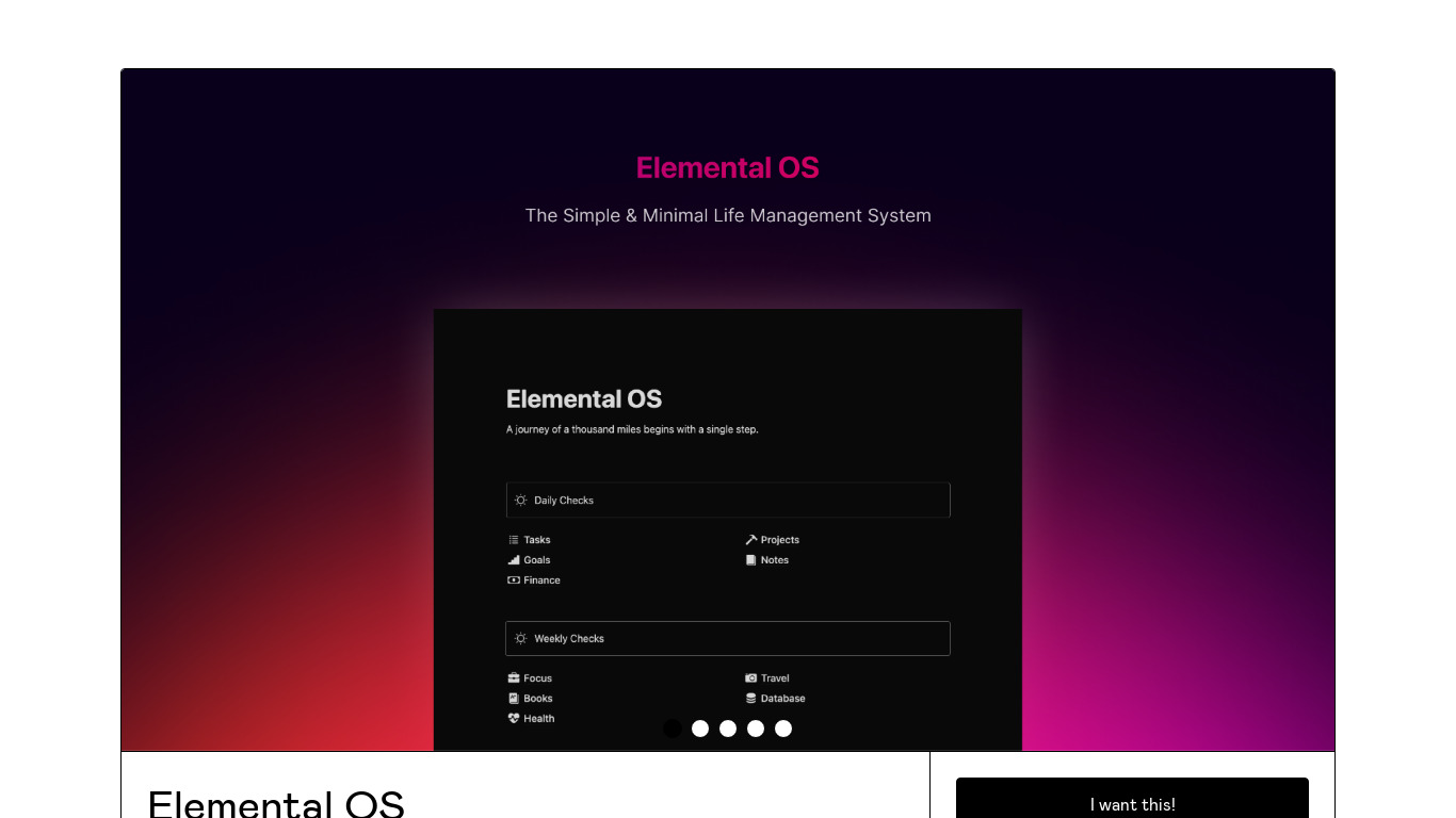 Elemental OS Landing page