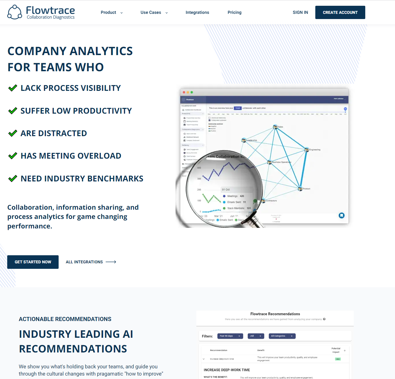 Flowtrace.co Landing page
