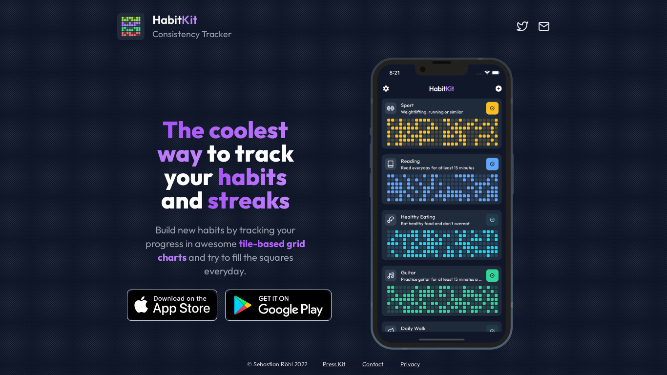 HabitKit - Habit Tracker Landing page