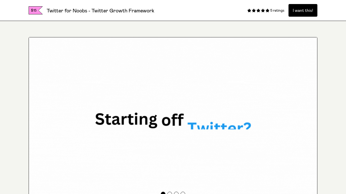 Twitter for Noobs Landing page