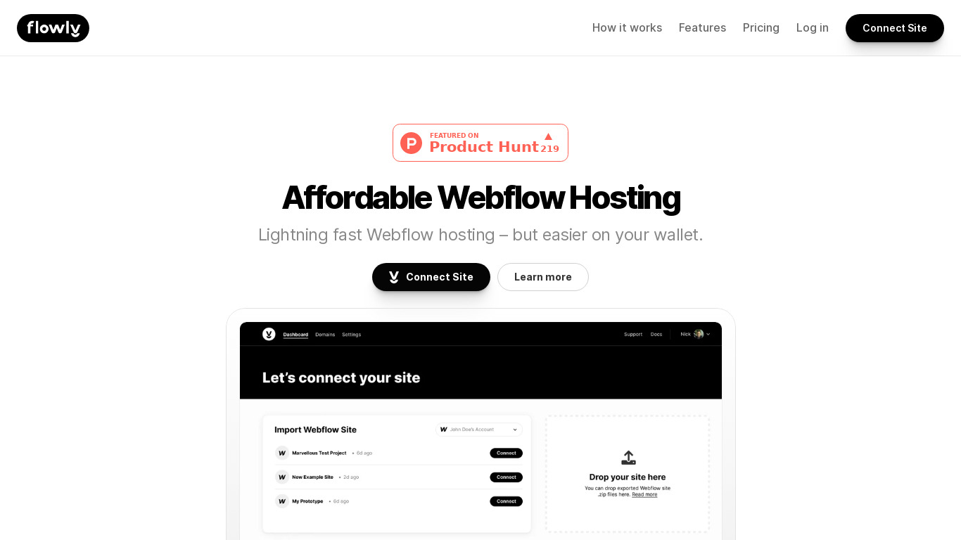 Flowly for Webflow Landing page