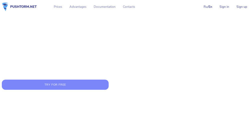 Pushtorm Landing Page