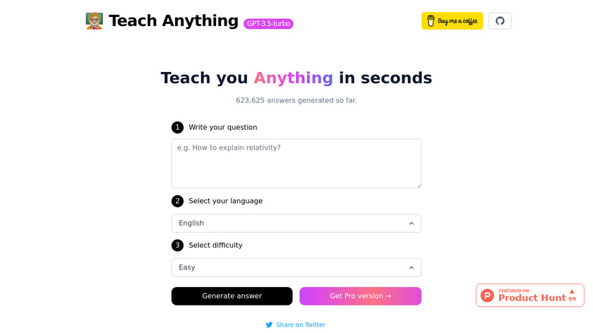 Teach Anything Landing Page