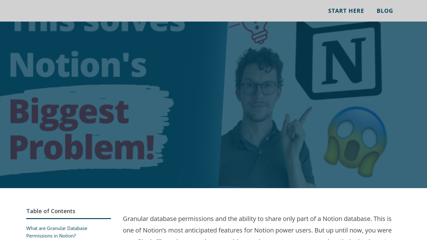Granular Database Permissions in Notion Landing page