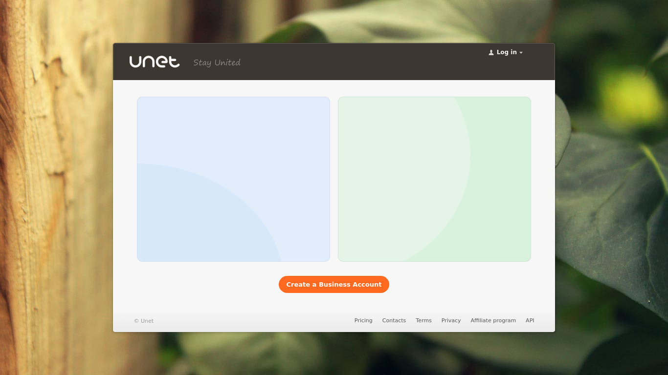 Unet Landing page
