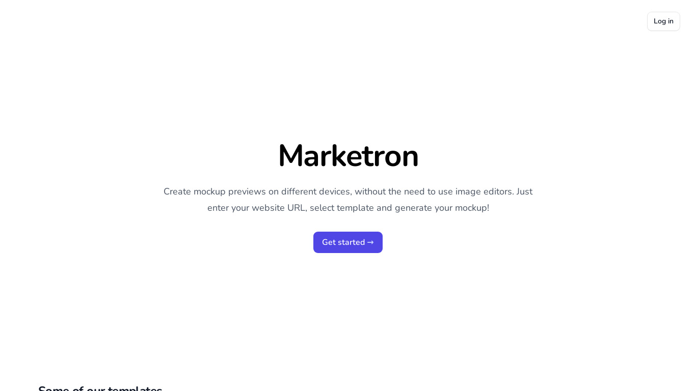 Marketron Landing page