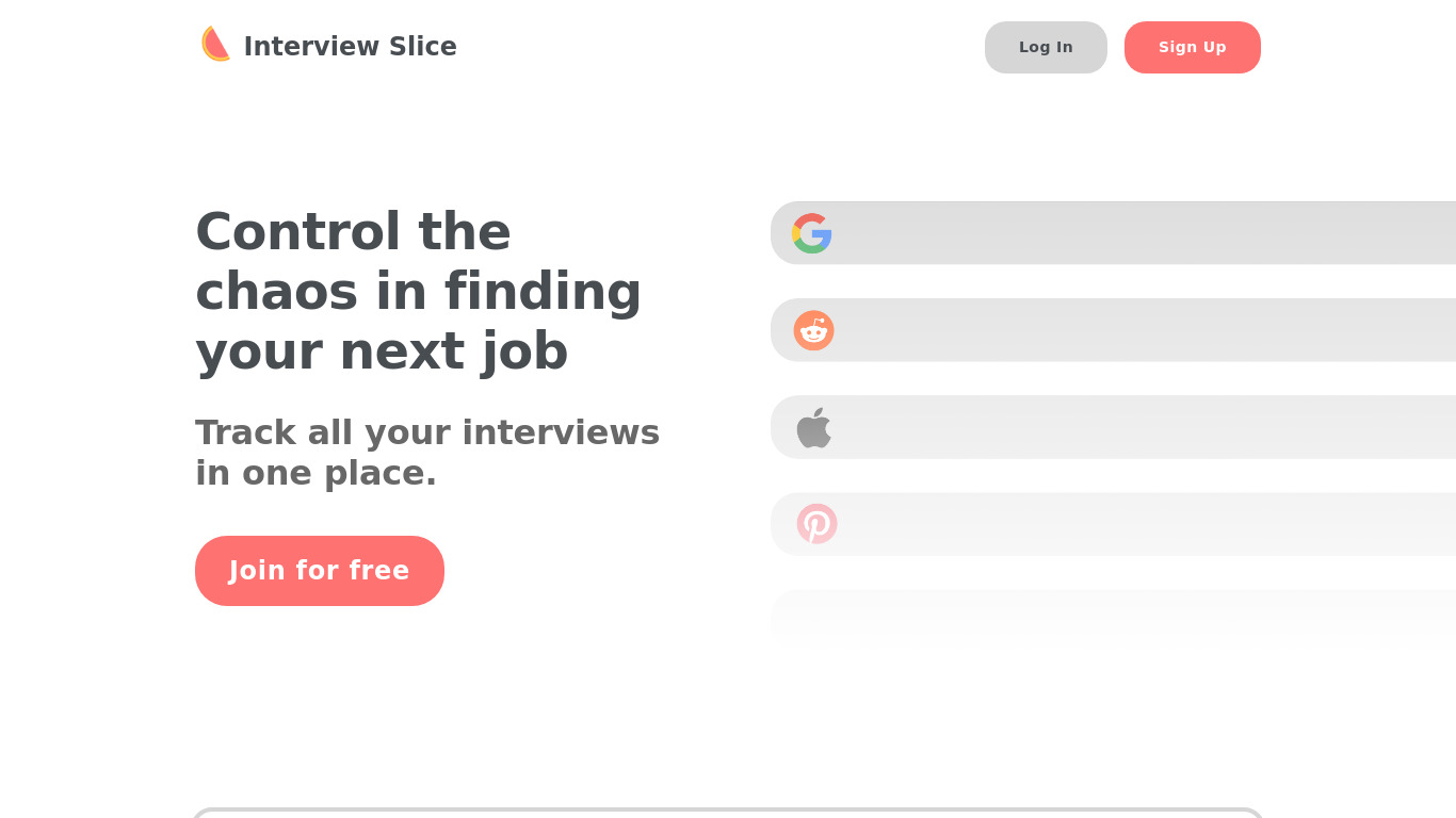 Interview Slice Landing page