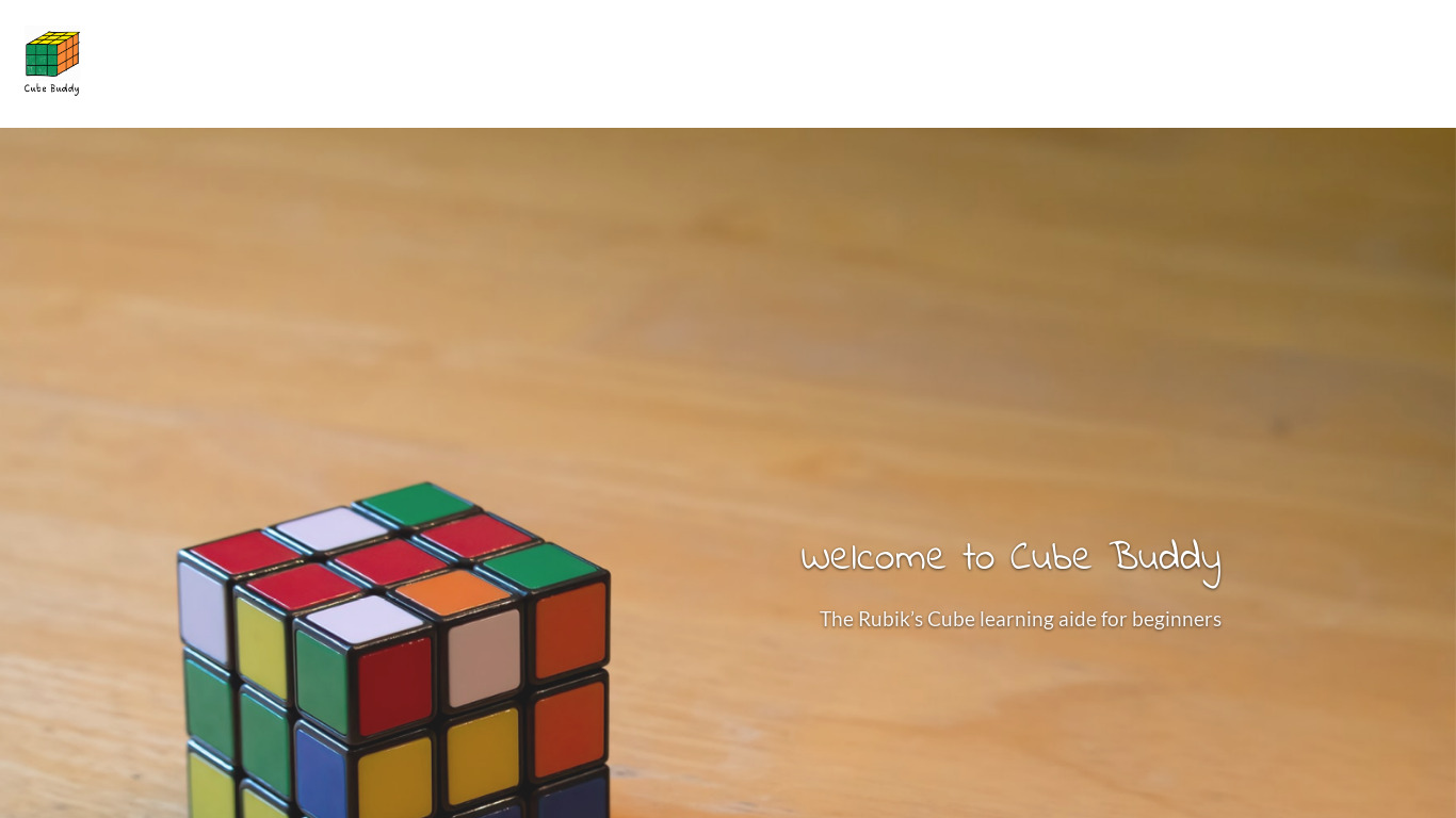 Cube Buddy Landing page