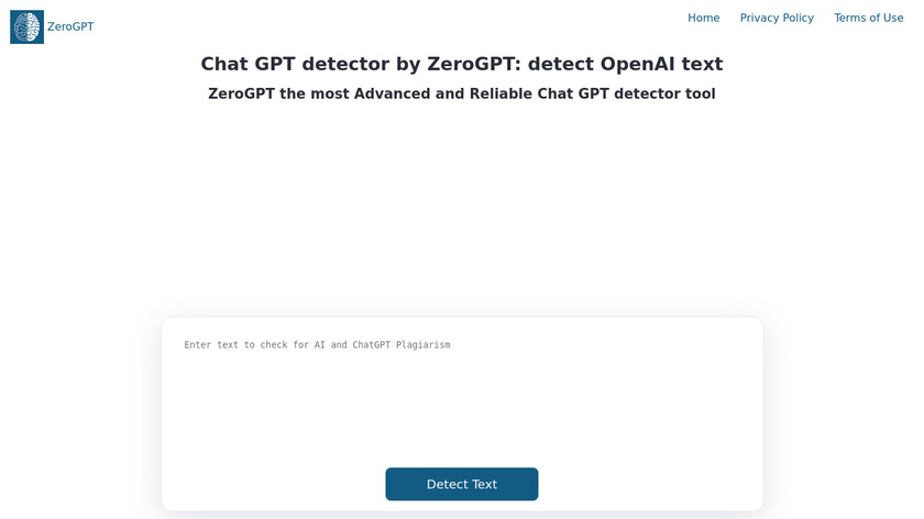 ZeroGPT Landing Page