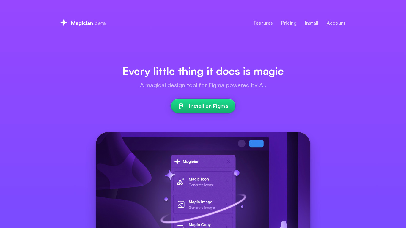 Magician Landing page