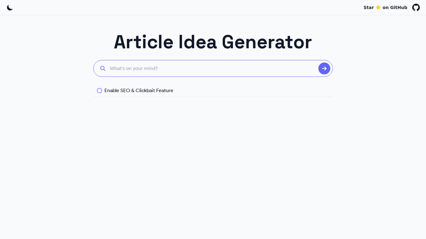 Article Idea Generator Landing Page