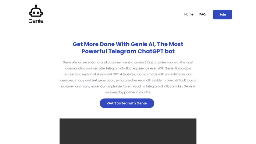 Genie: ChatGPT for Telegram Landing Page