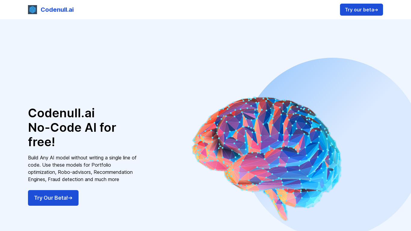 Codenull.ai Landing page