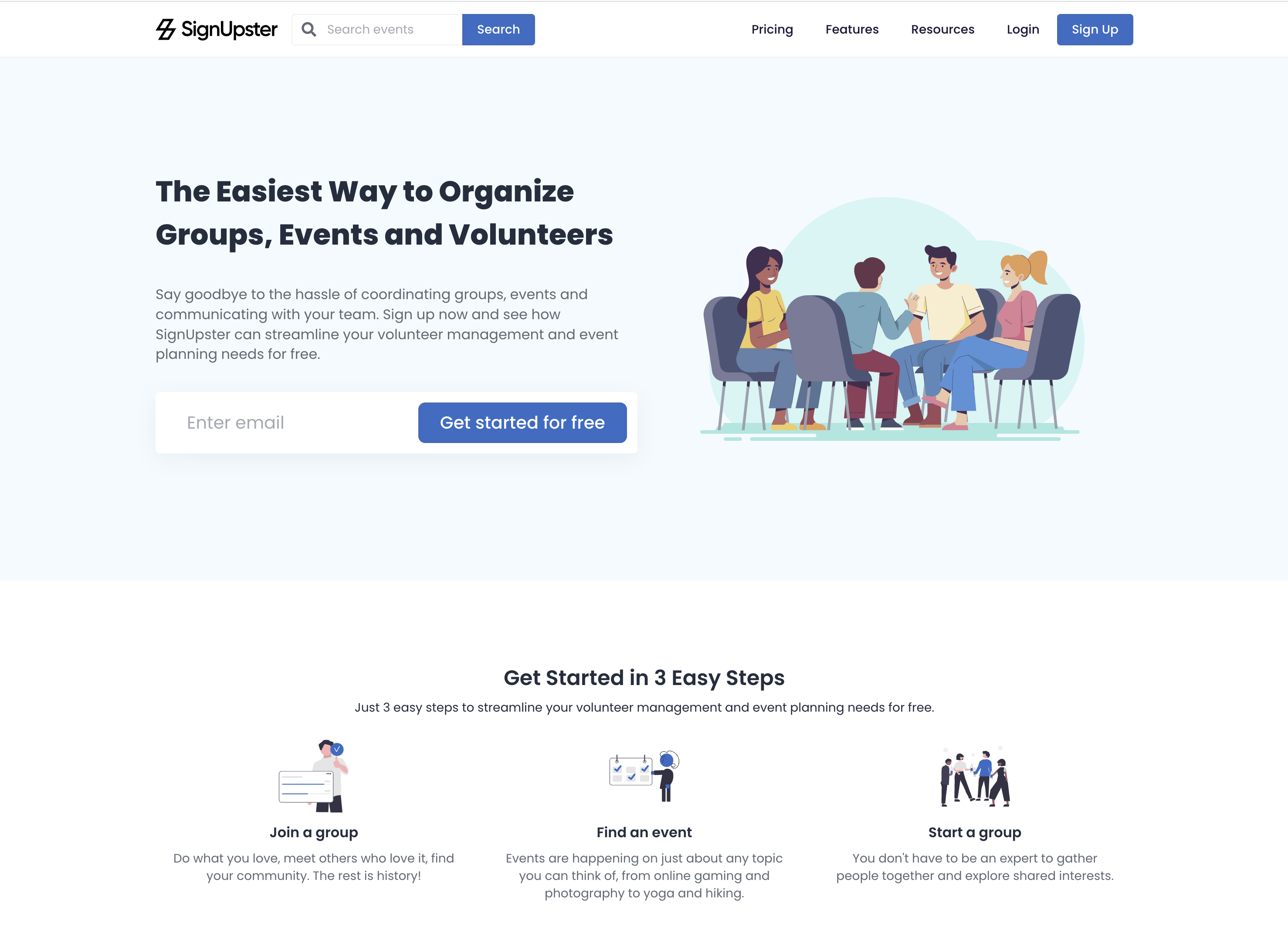 SignUpster Landing page