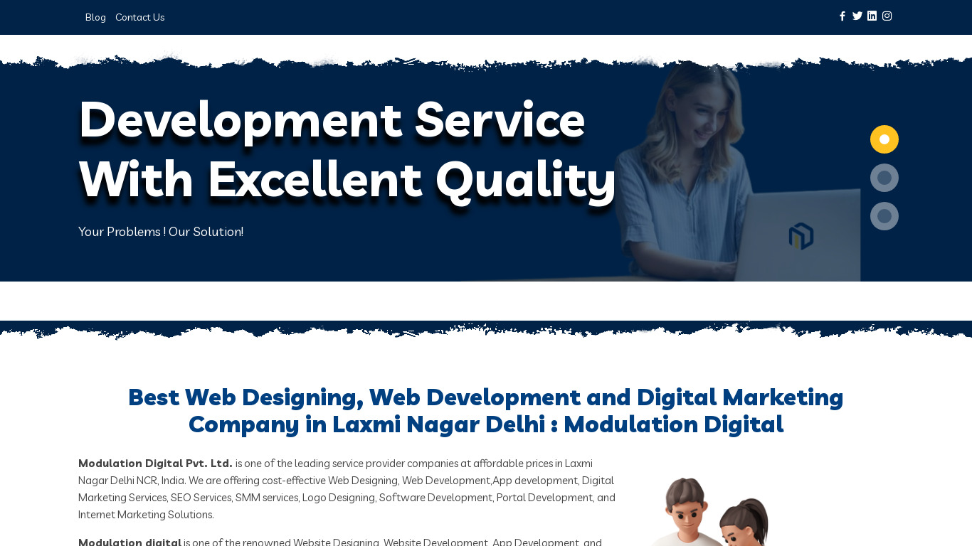 Web Development and Digital Services Landing page