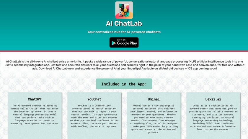 AI ChatLab Landing Page