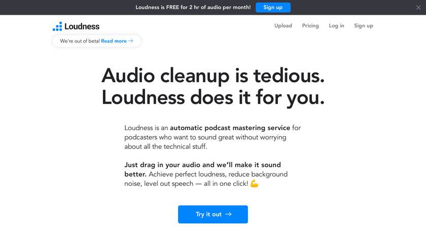 Loudness.fm Landing Page