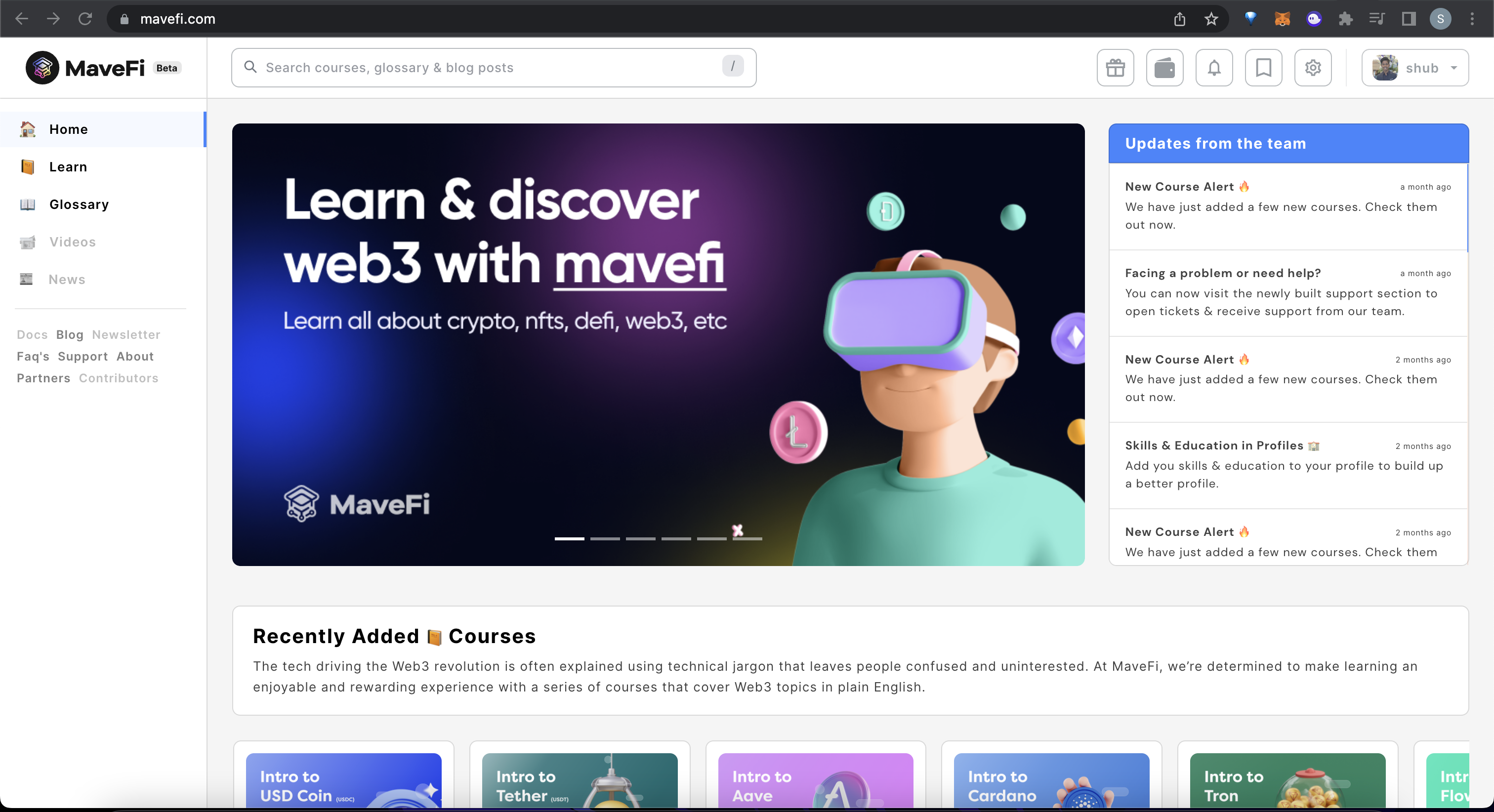 MaveFi Landing page