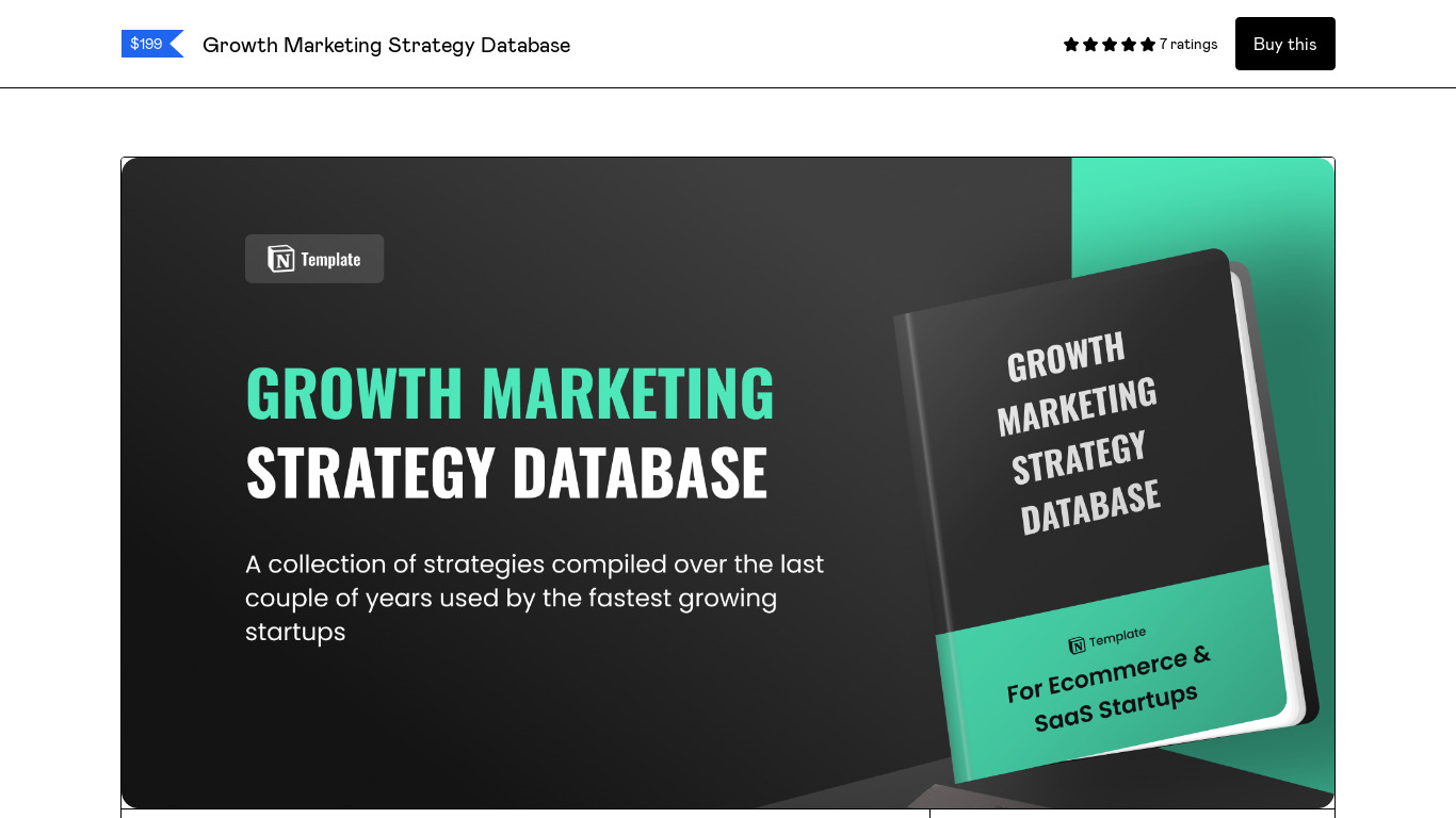 Growth Marketing Strategy Database Landing page