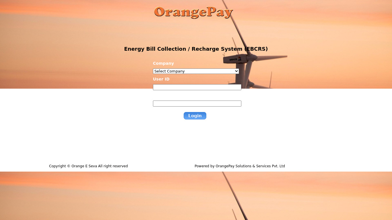 OrangePay Landing page