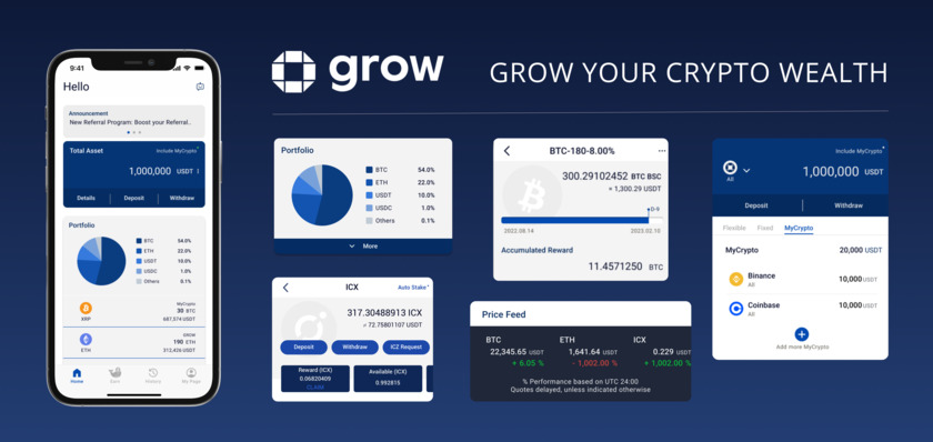 GROW Crypto App Landing Page