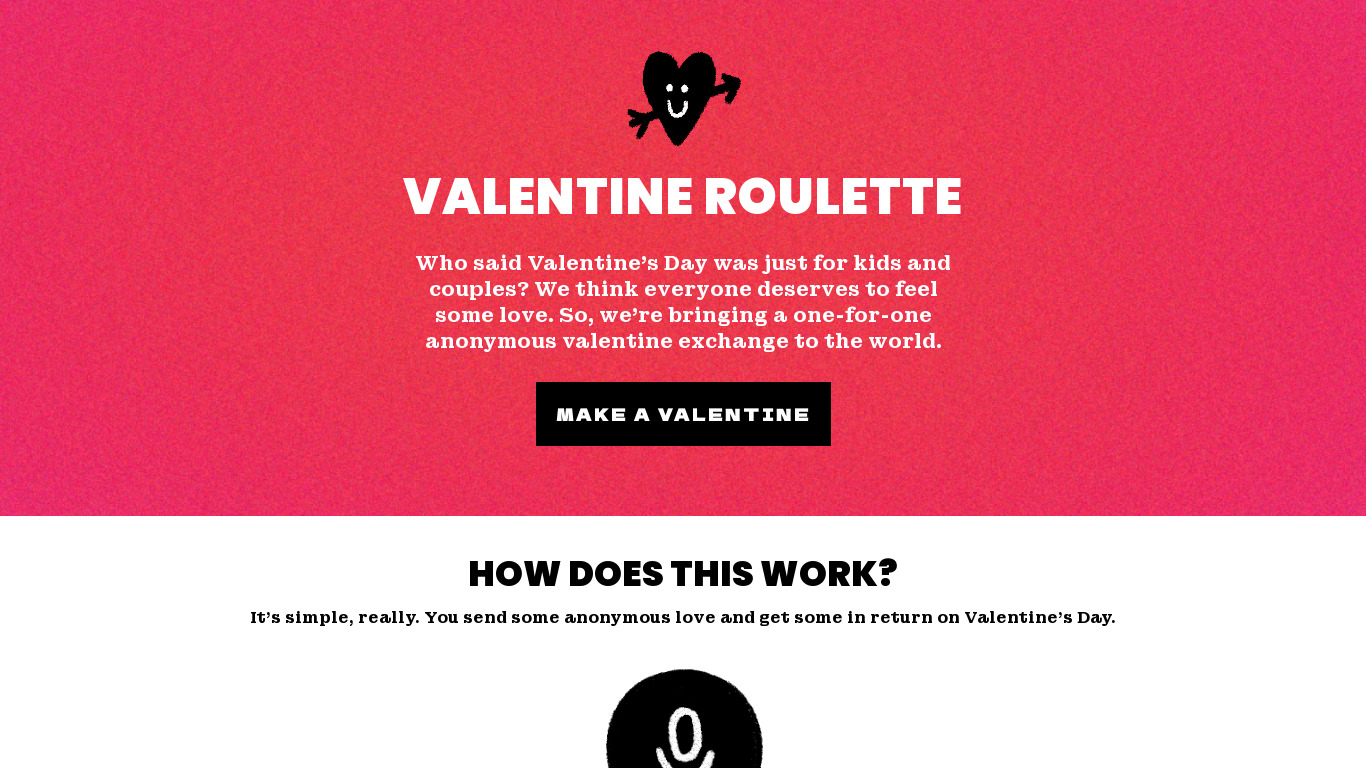 Valentine Roulette Landing page