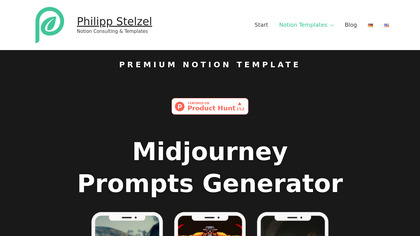 Midjourney Prompts Generator screenshot