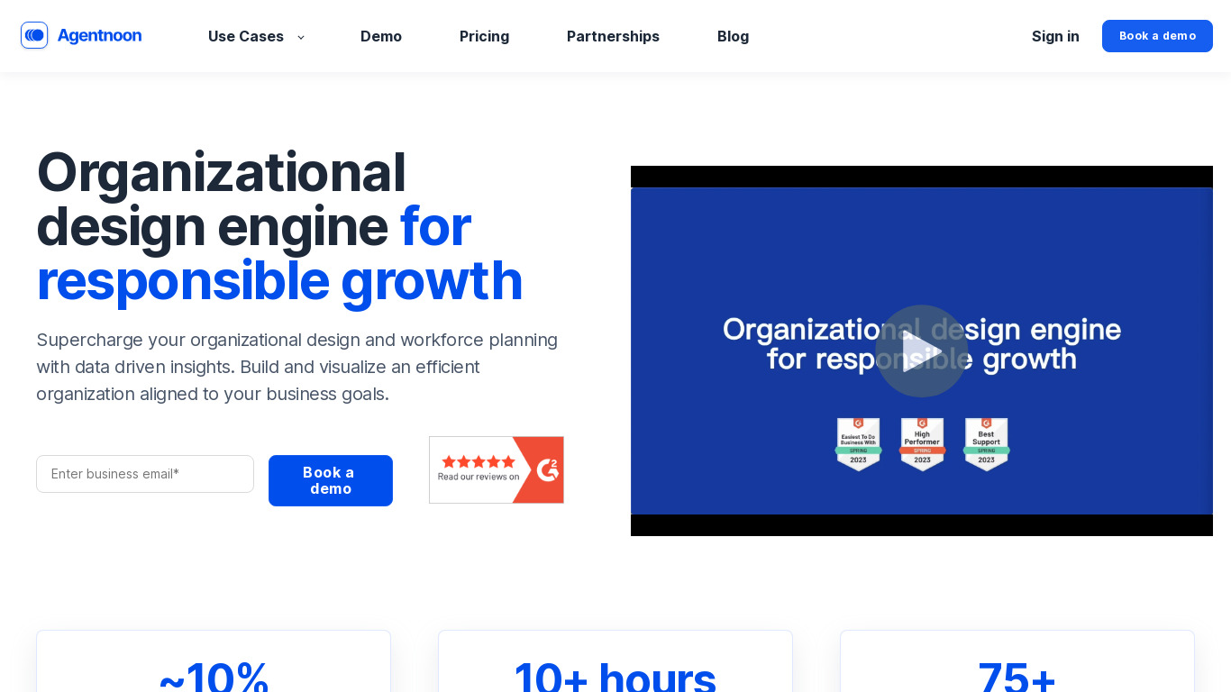 Agentnoon Landing page