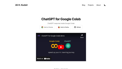 ChatGPT for Google Colab screenshot
